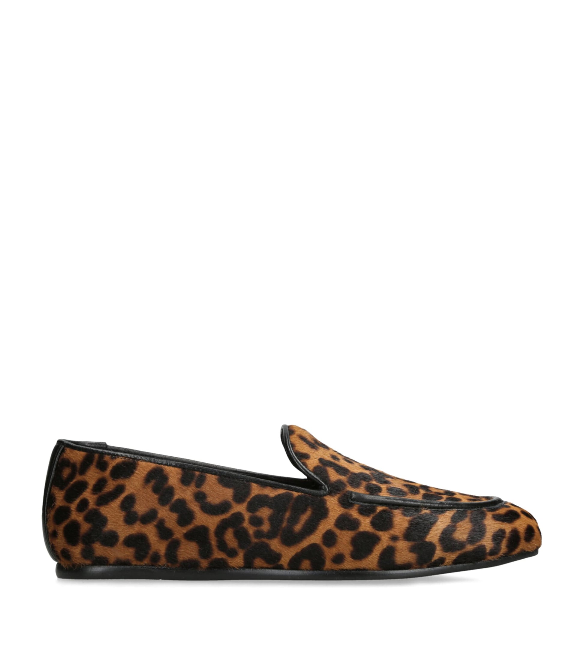 Stuart Weitzman Brown Suede Leopard Brooks Loafers