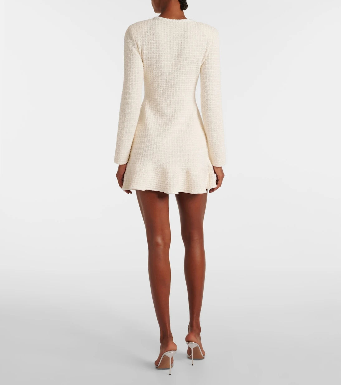 Self-Portrait - Embellished waffle-knit minidress