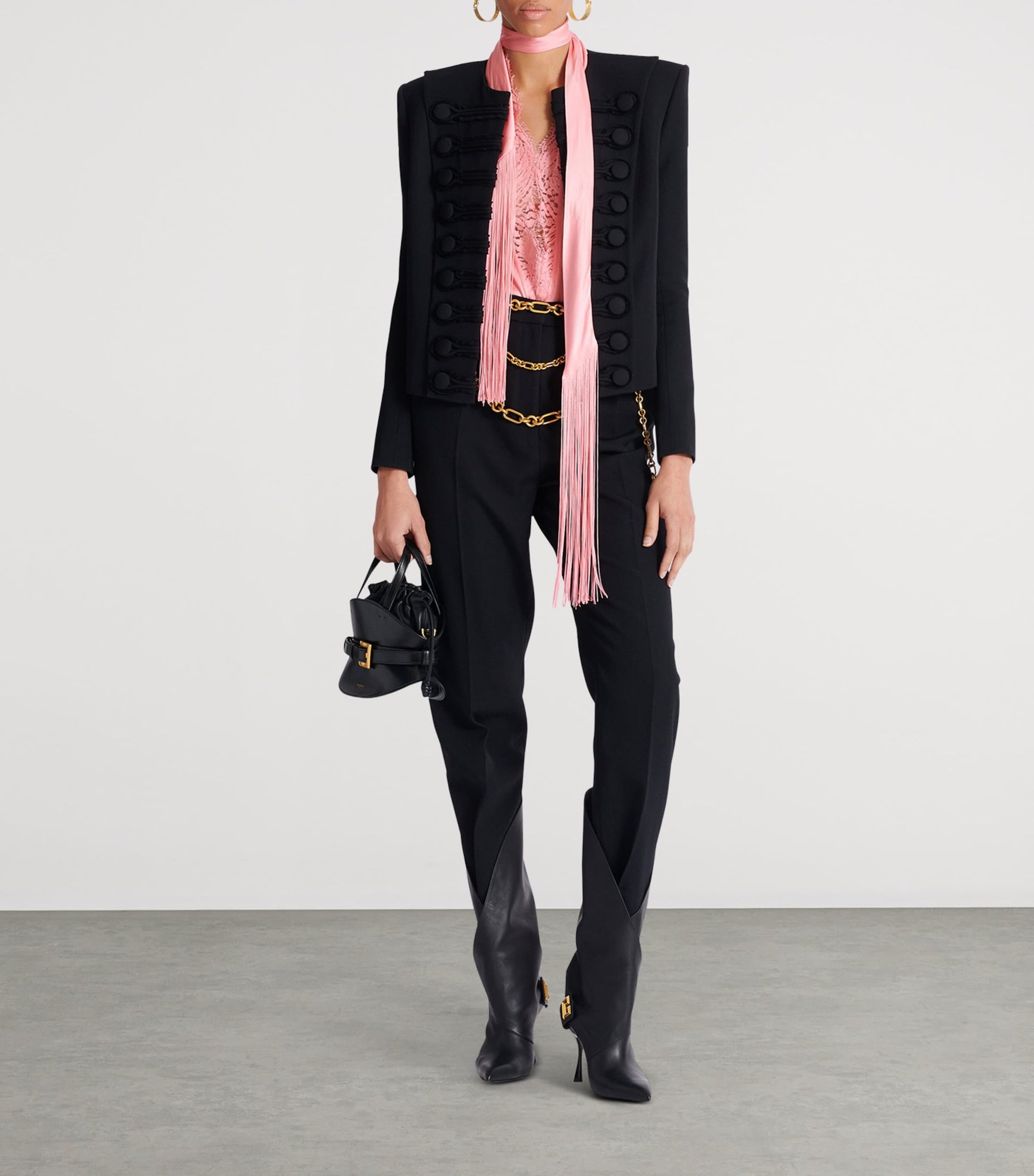 Balmain Pink Silk Backless Top