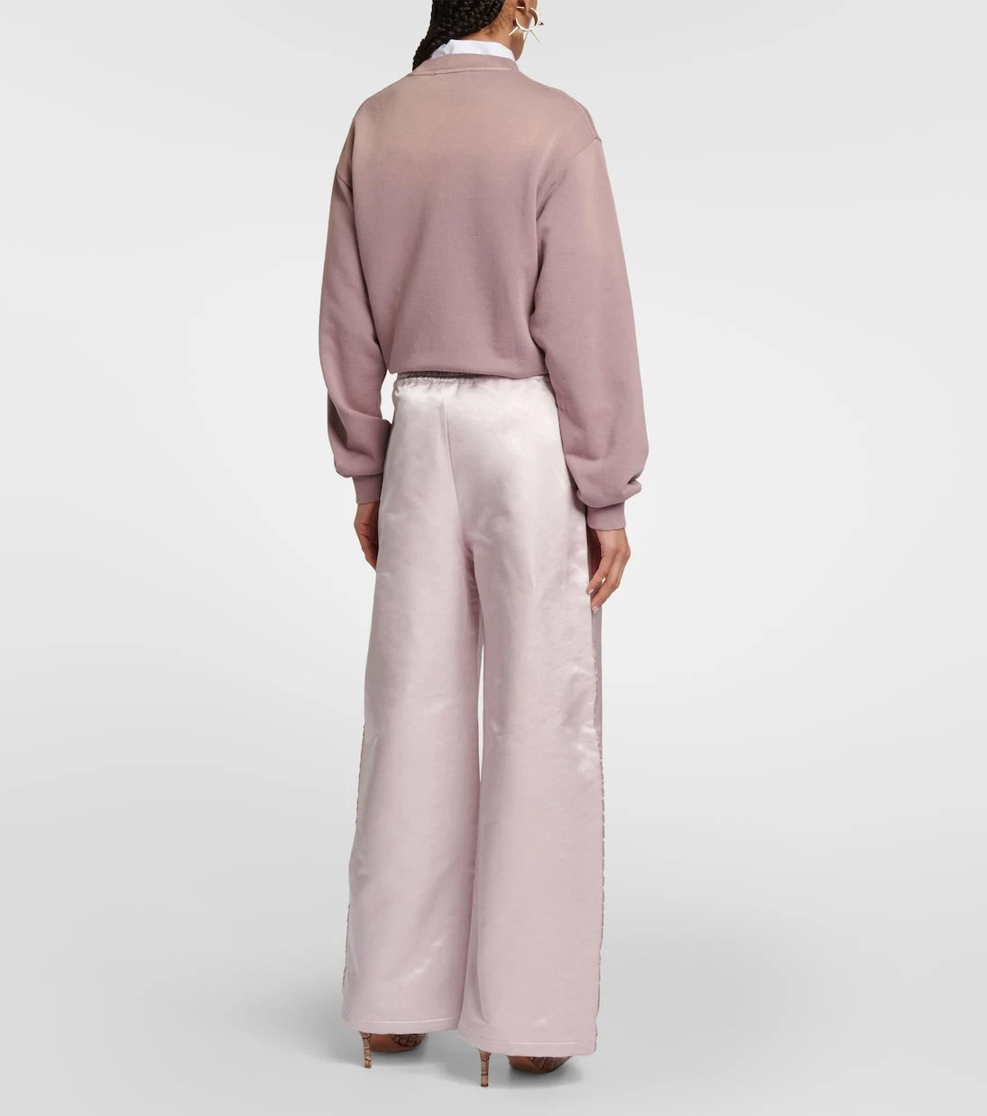 Acne Studios - بنطلون ساتان واسع الساقين