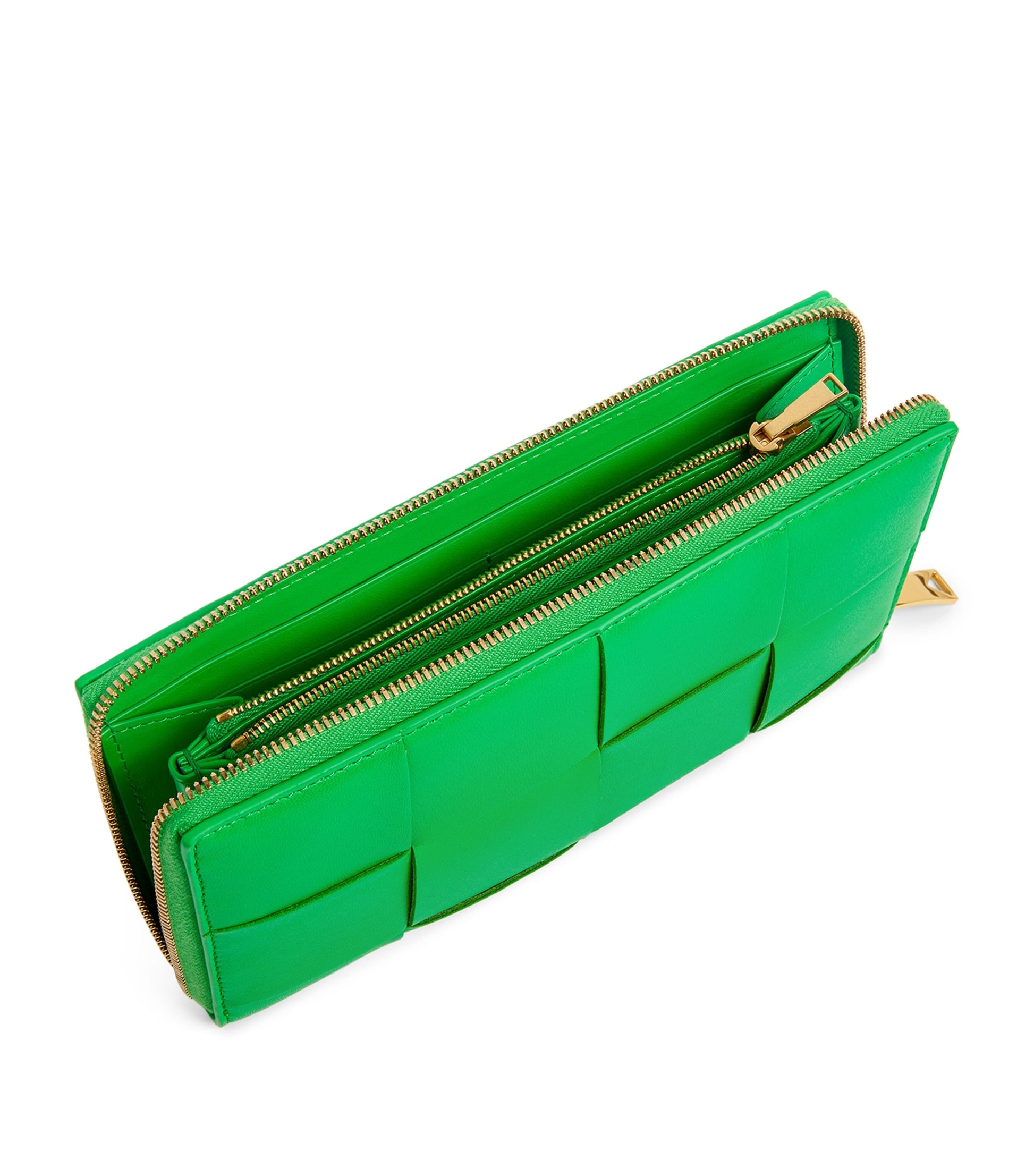 Green Leather Intreccio Wallet