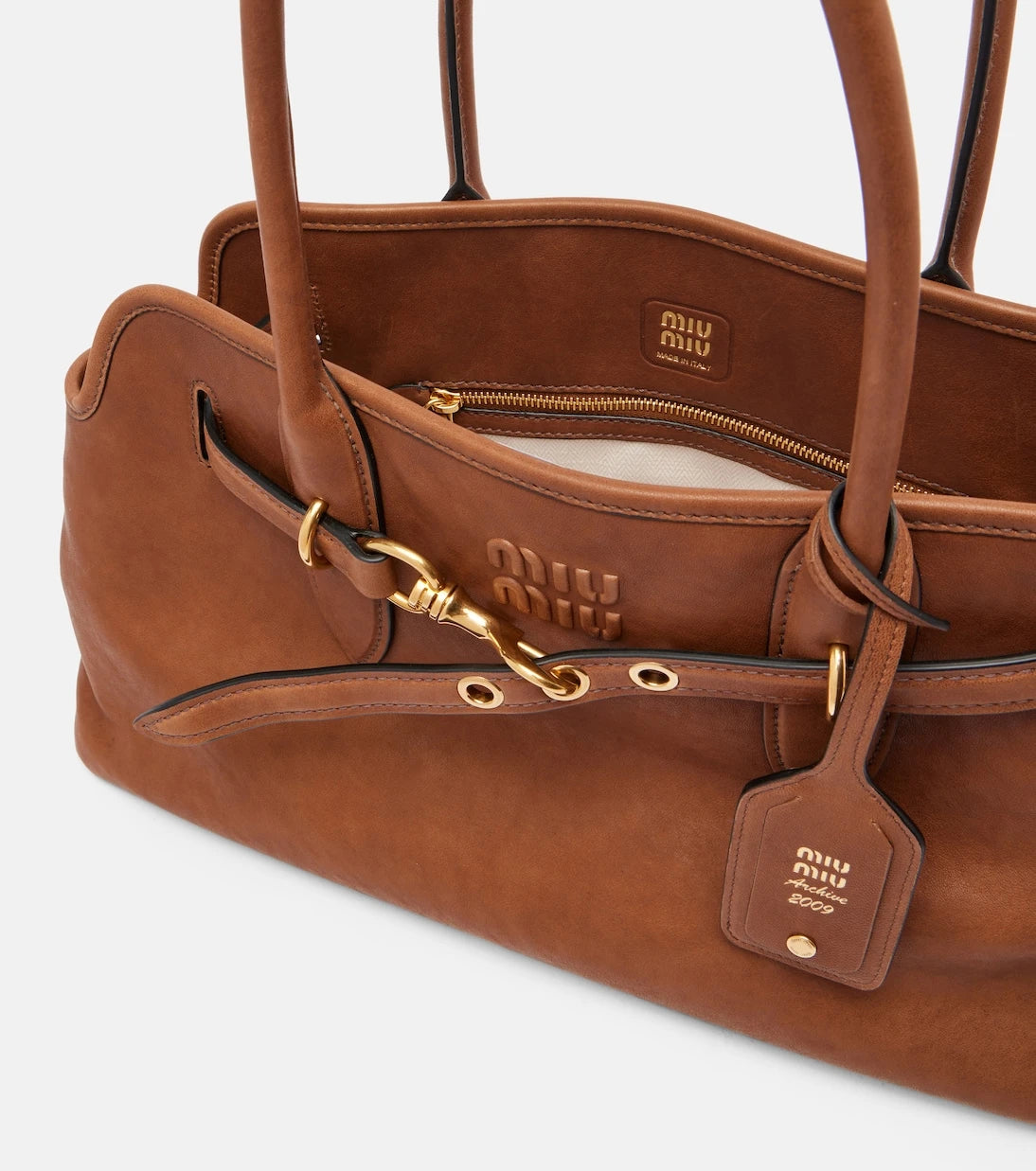 Miu Miu - Aventure Large leather tote bag
