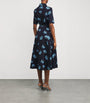Emilia Wickstead Navy Cotton Floral Rubie Midi Dress