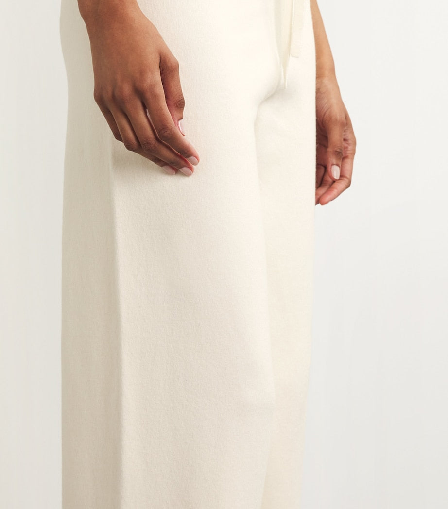 Yves Salomon Beige Wool Wide-Leg Trousers