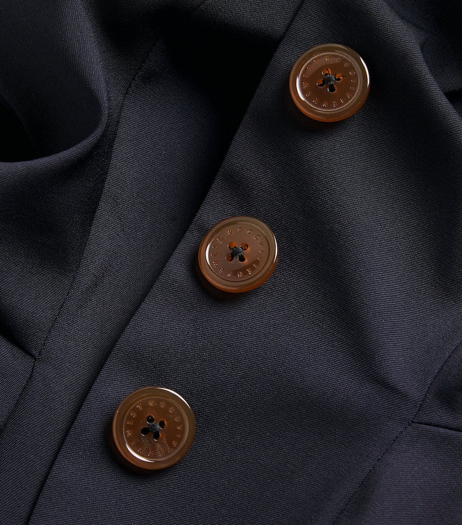 Vivienne Westwood Navy Virgin Wool Asymmetric Drunken Jacket