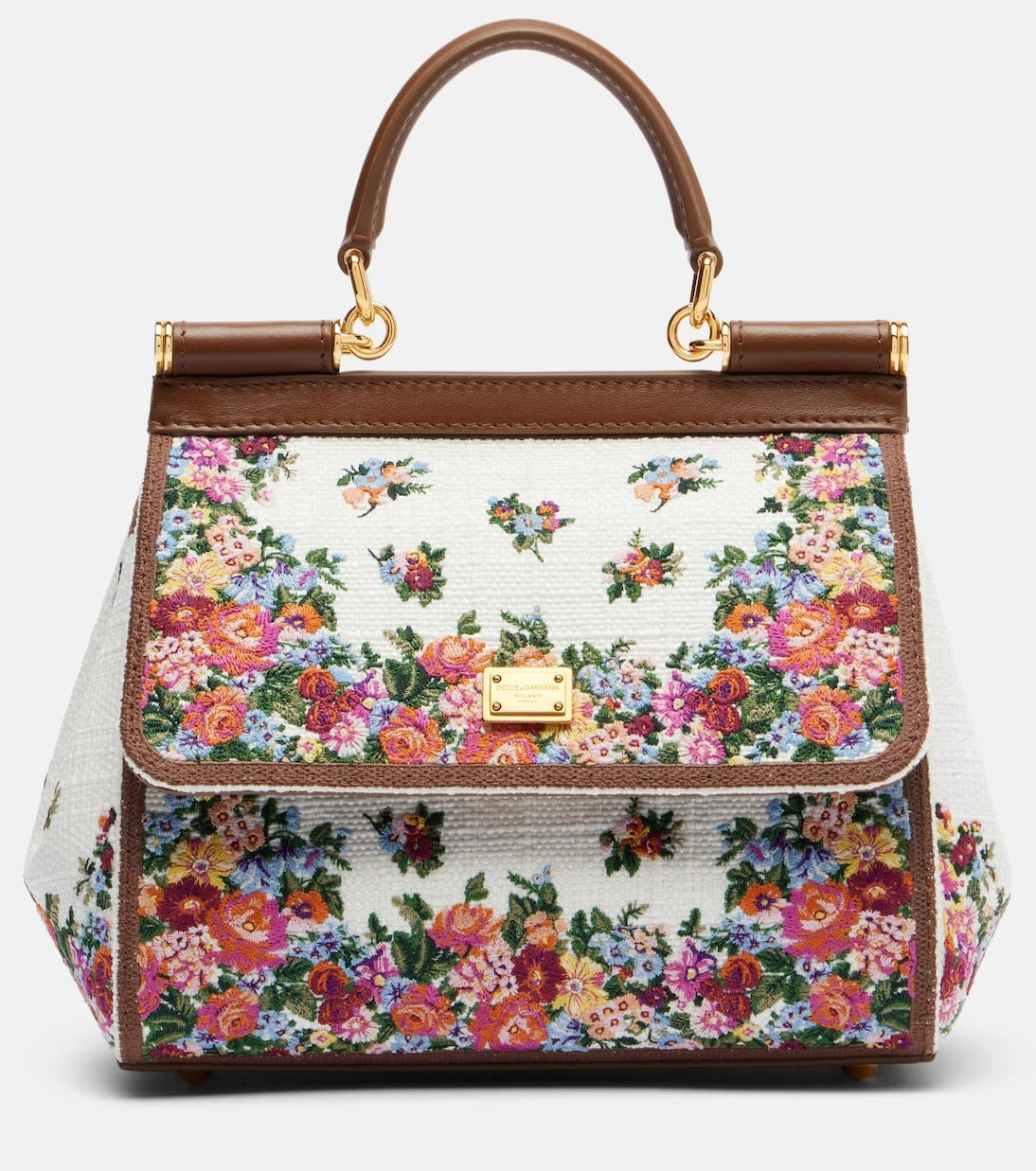 Dolce&Gabbana - حقيبة يد Sicily Medium بحواف جلدية