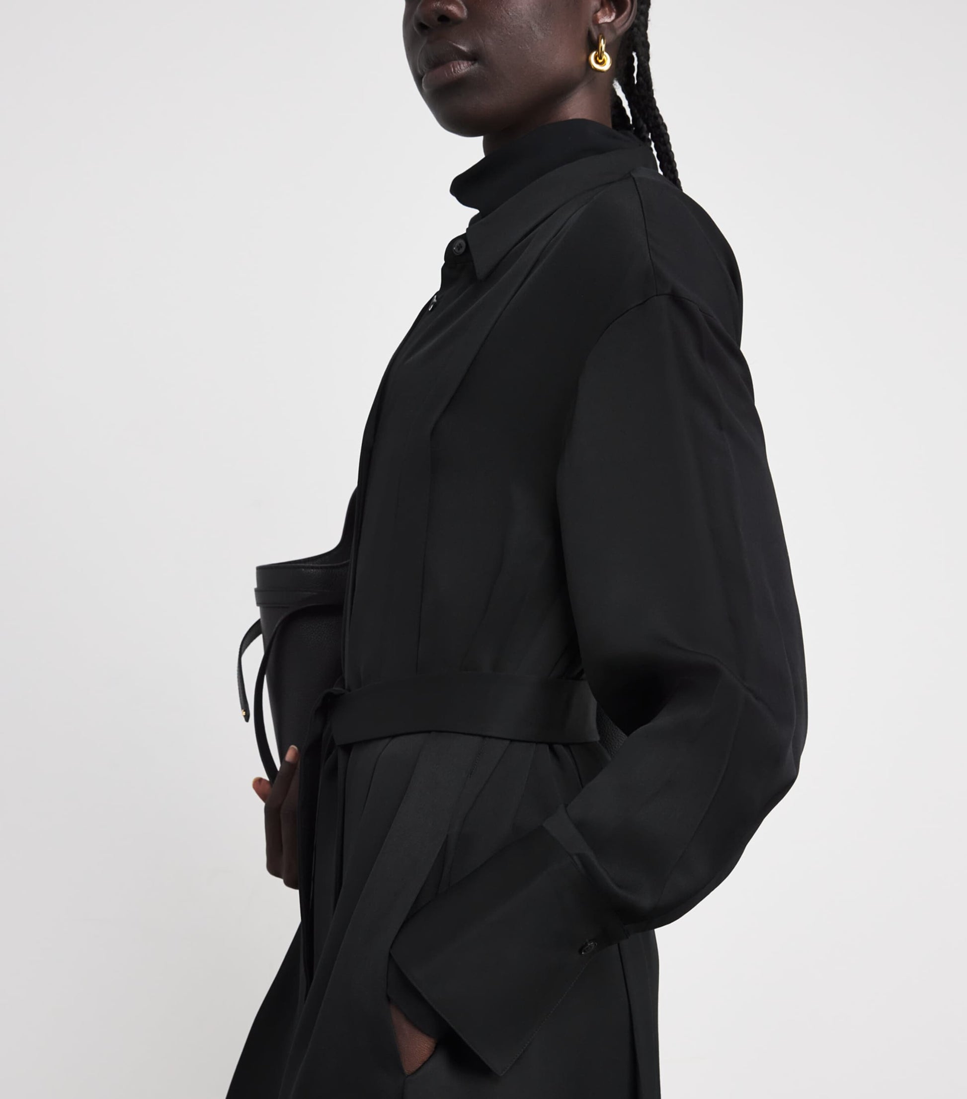 Crepe Orlan Midi Shirt Dress