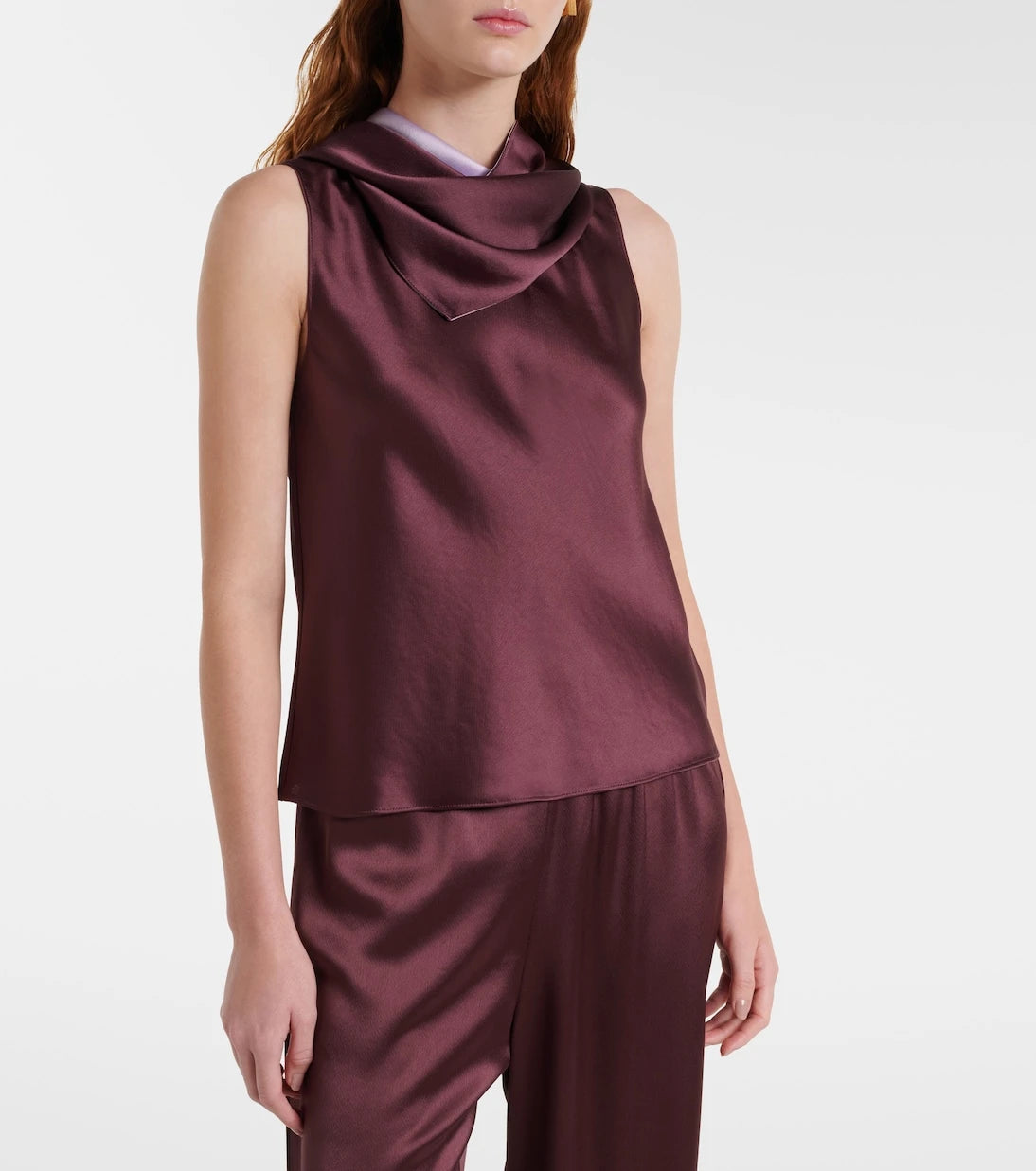 Leset - Barb draped satin top