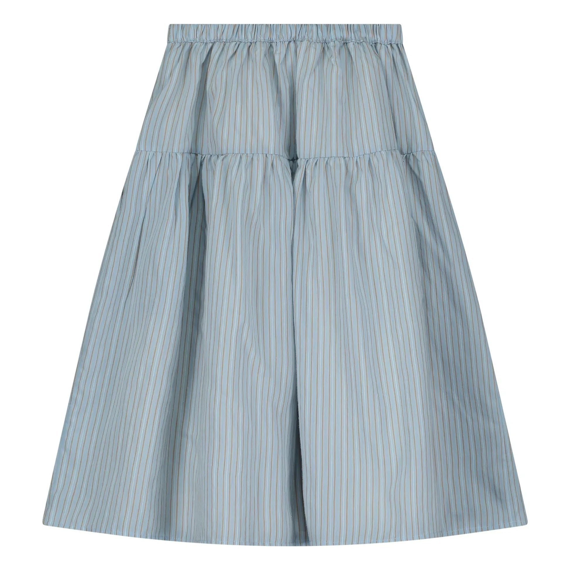 Tangerine - Striped midi skirt | Pale blue