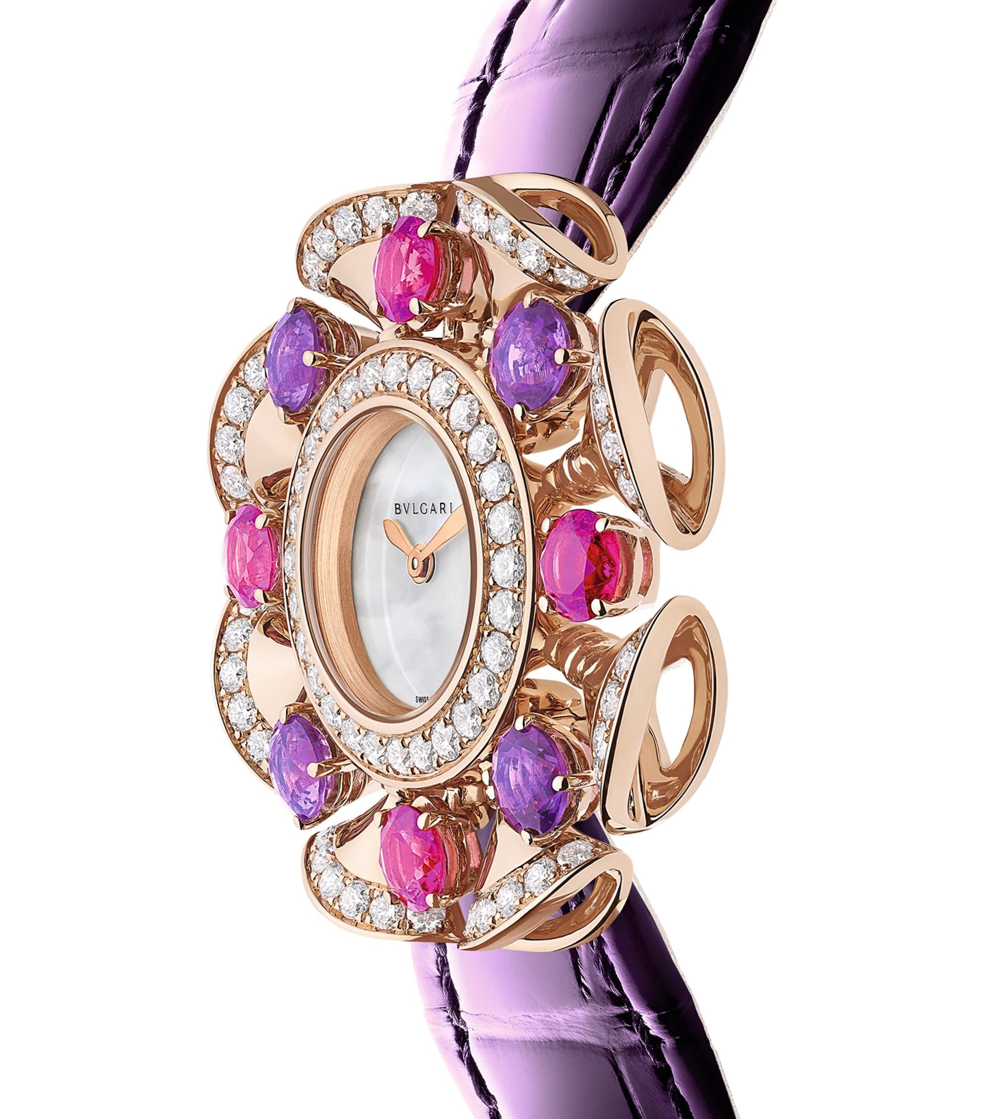 Rose Gold, Diamond, Amethyst and Pink Rubellite Divas' Dream Watch 33mm