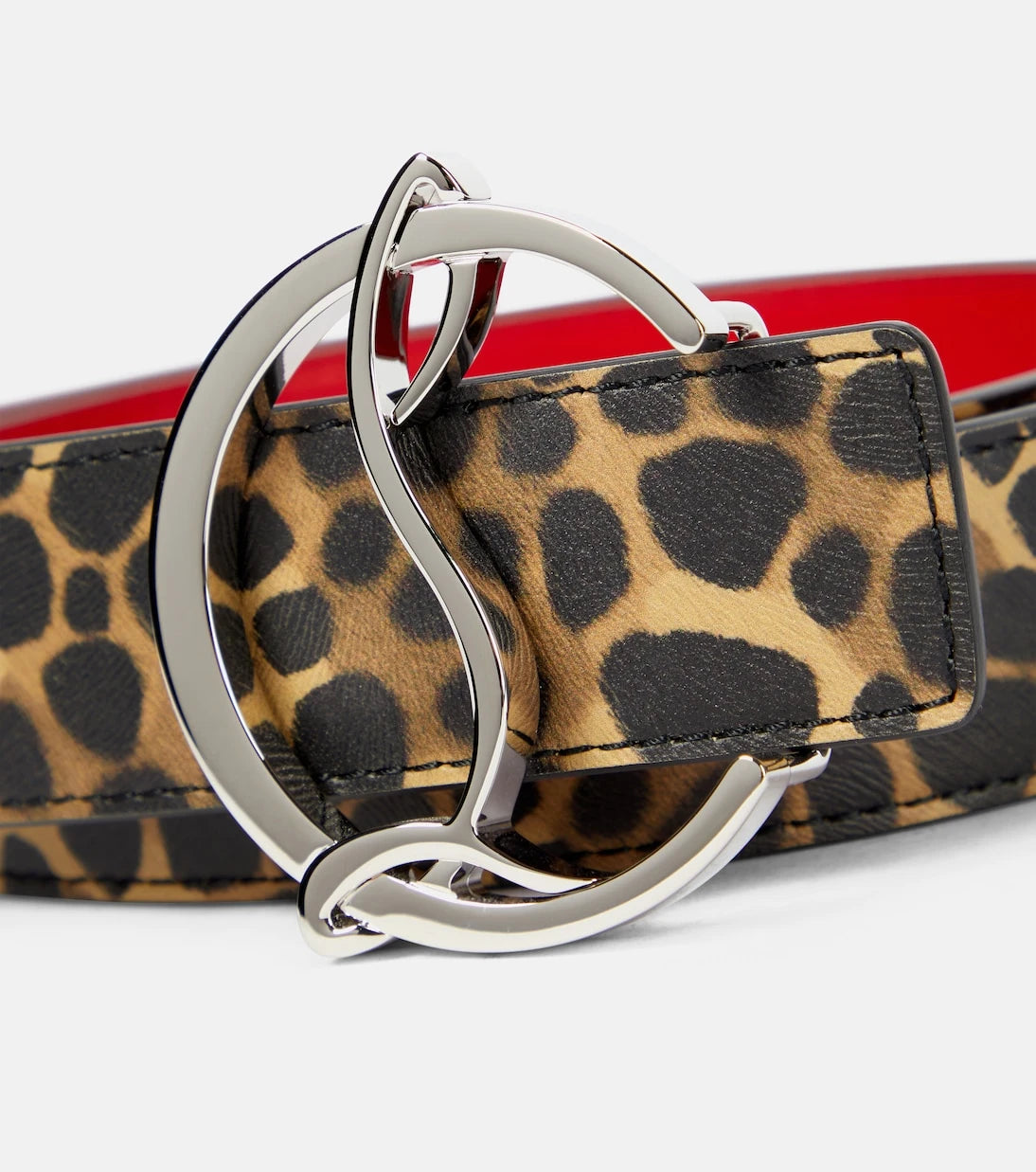 Christian Louboutin - Leopard-print leather belt