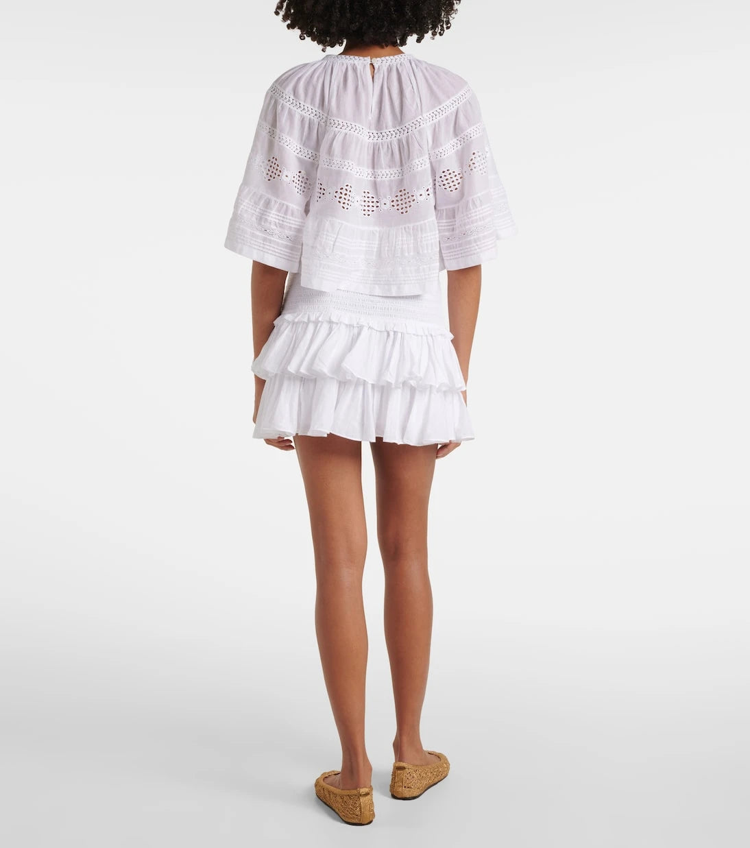 Marant Etoile - Dilama lace-trimmed cotton voile top