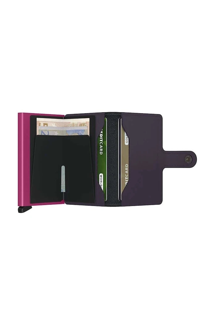Secrid Miniwallet Matte Dark Purple-Fuchsia Deri Cüzdan