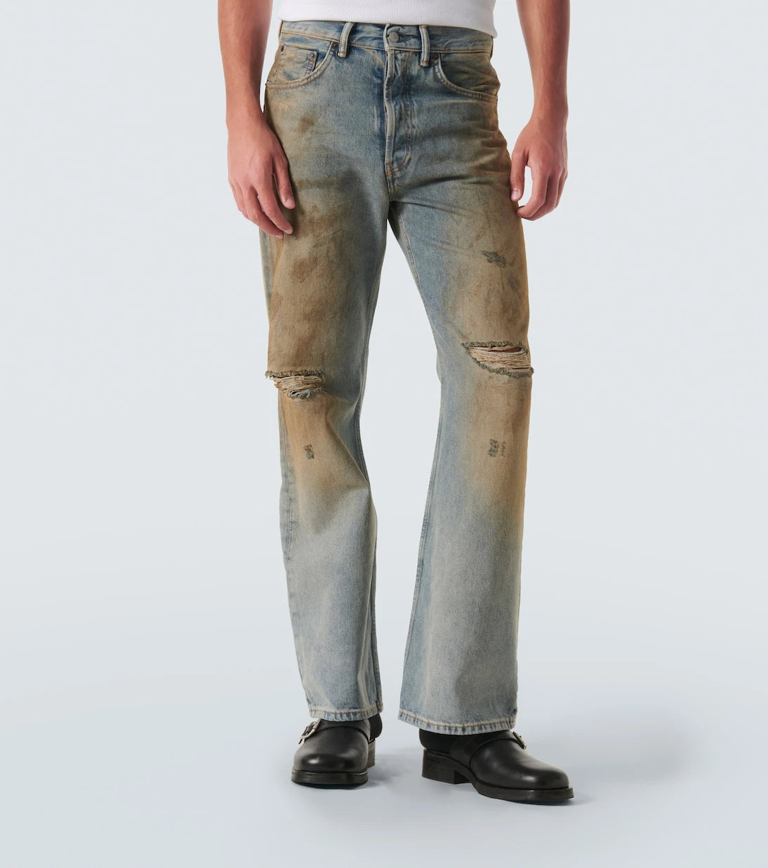 Acne Studios - جينز واسع الساق بتصميم بالٍ 2021M