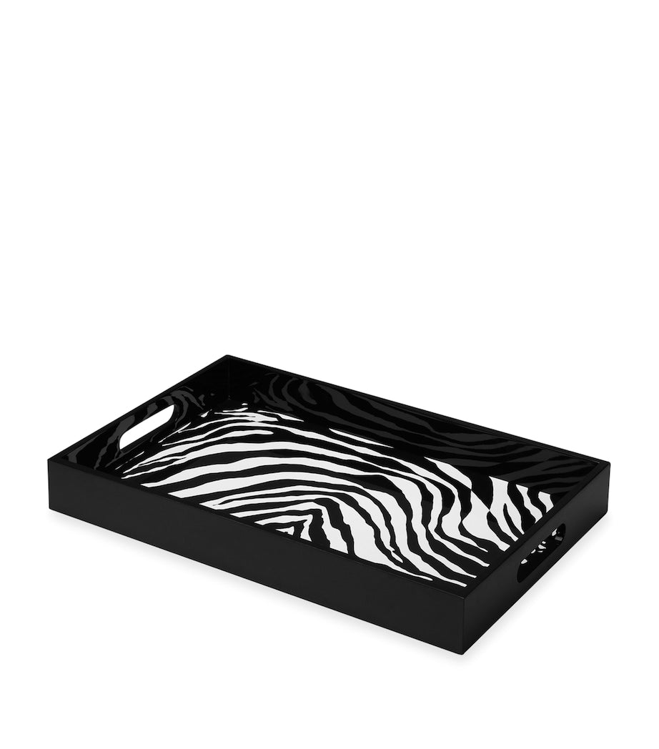 Dolce & Gabbana Casa Wooden Zebra Print Tray