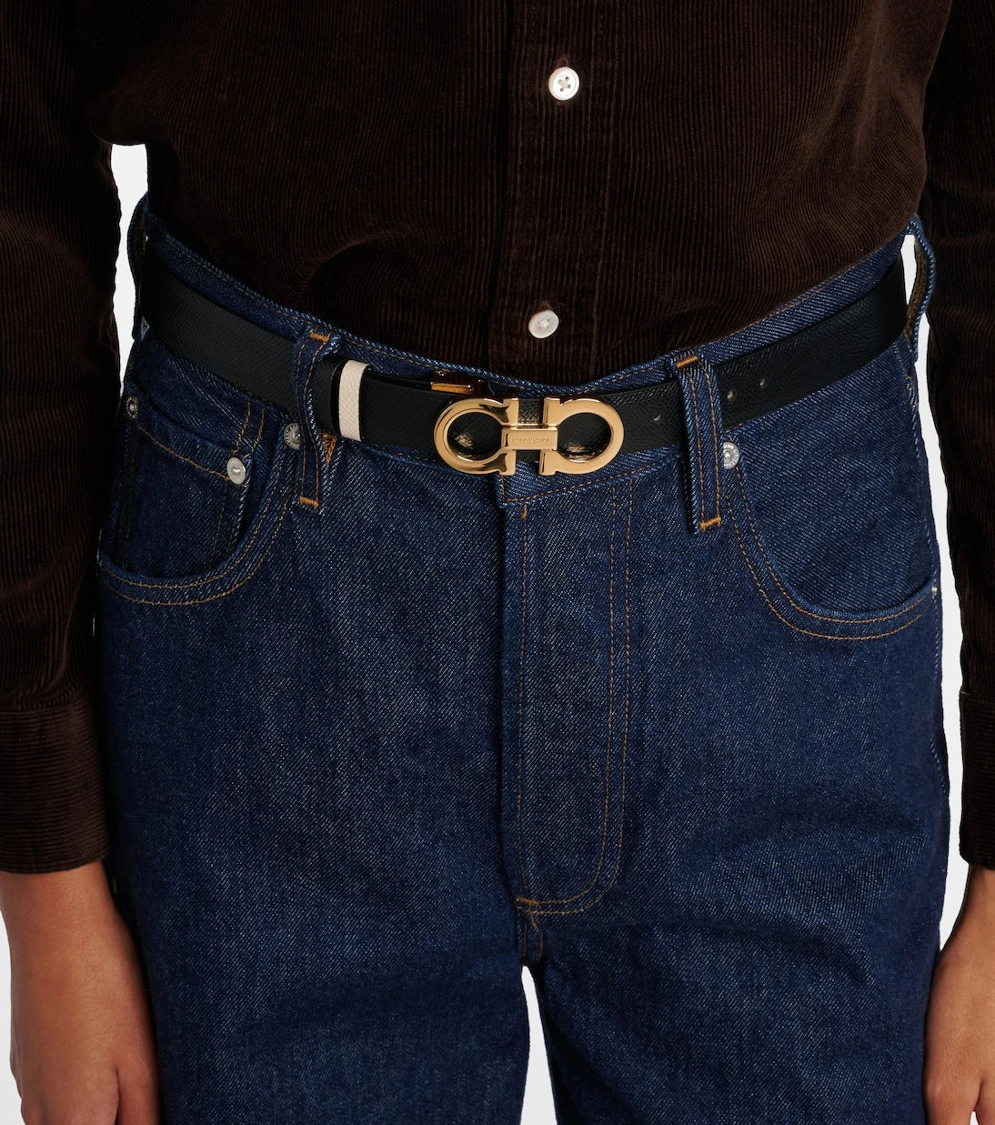 Ferragamo - Gancini reversible leather belt