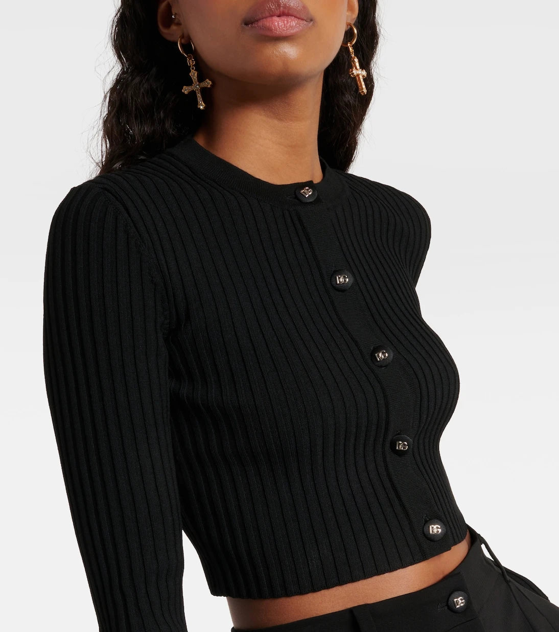 Dolce&Gabbana - Ribbed-knit cropped cardigan