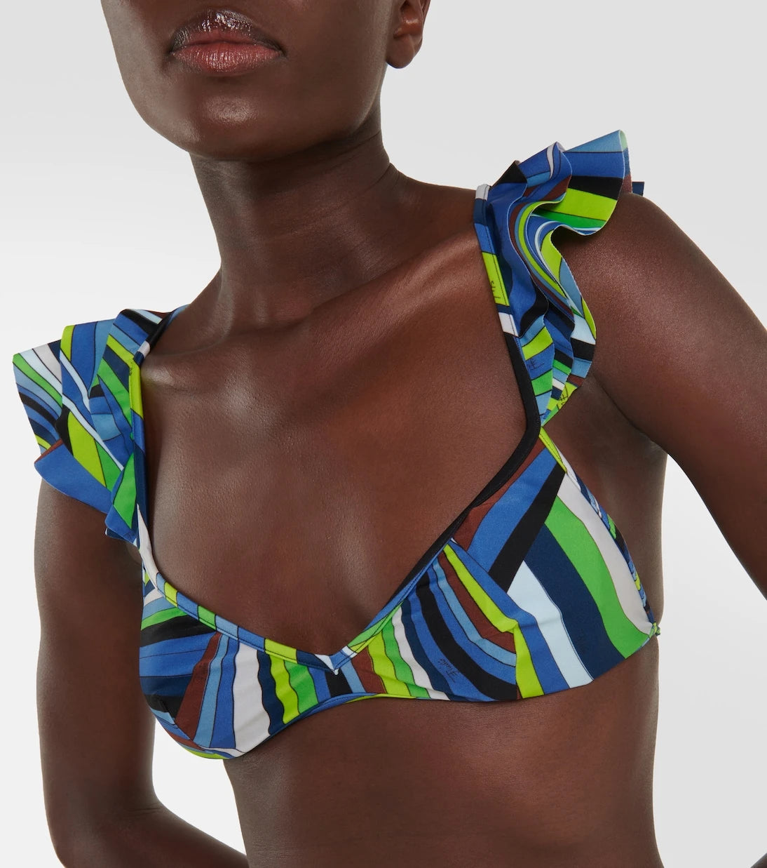Pucci - Printed ruffled bikini top
