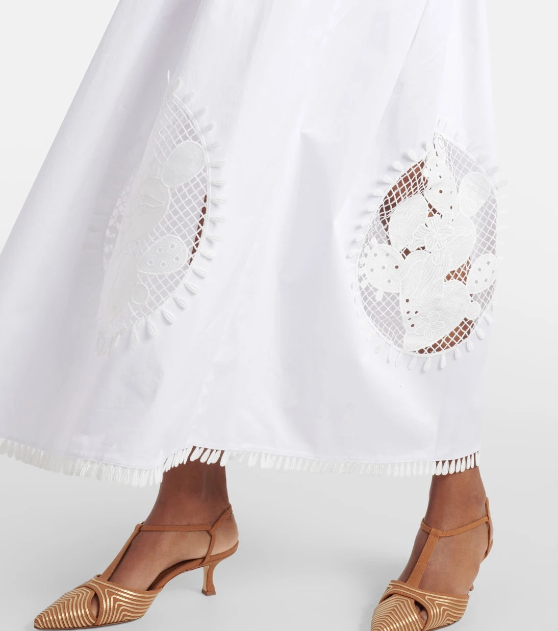 Oscar de la Renta - فستان ماكسي من مزيج القطن