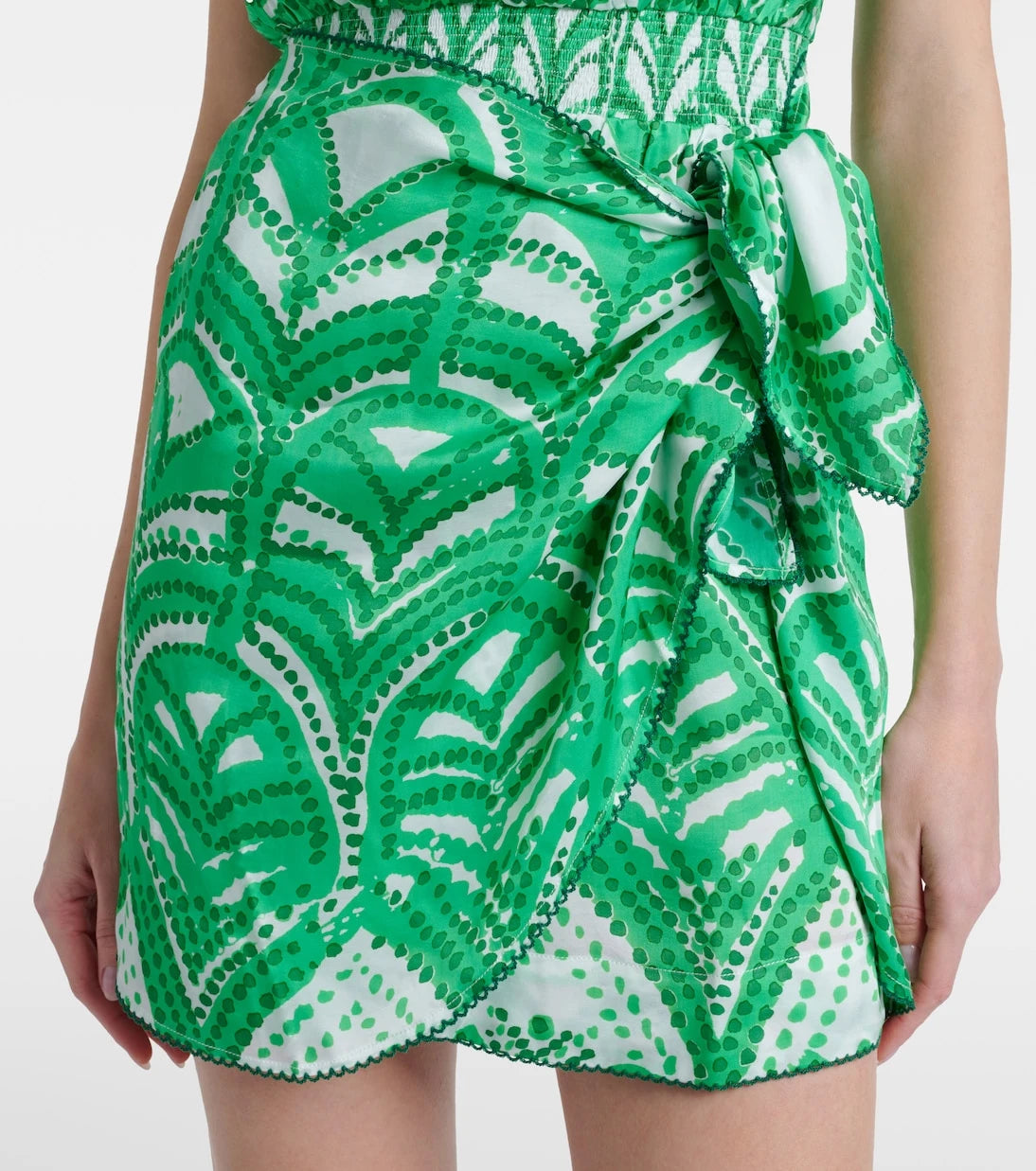 Poupette St Barth - Celie printed one-shoulder minidress