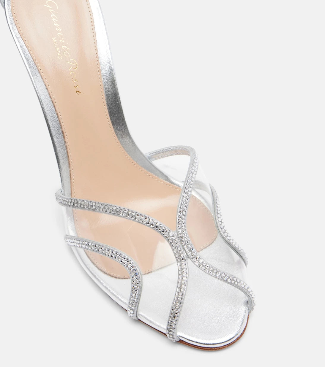 Gianvito Rossi - Isabel 95 embellished suede and PVC sandals