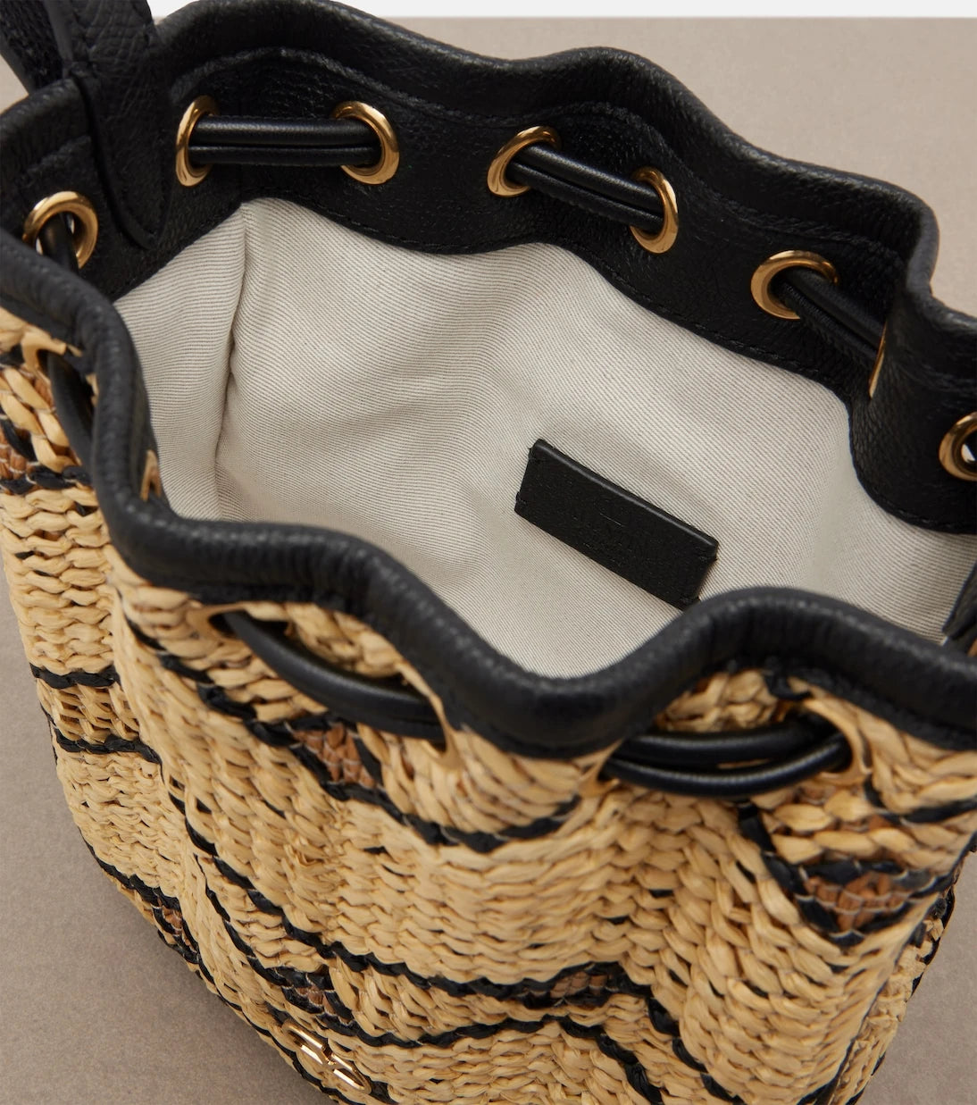 Valentino Garavani - VLogo Mini raffia bucket bag