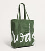 Green Logo Pocket Shopper Bag