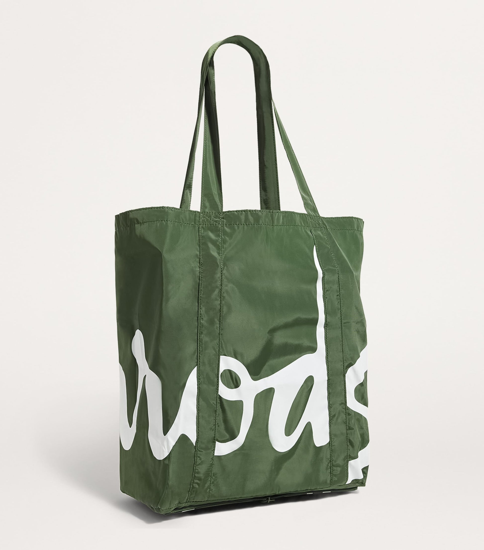 Green Logo Pocket Shopper Bag