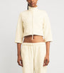 Skims Ivory Cropped Fleece Jacket