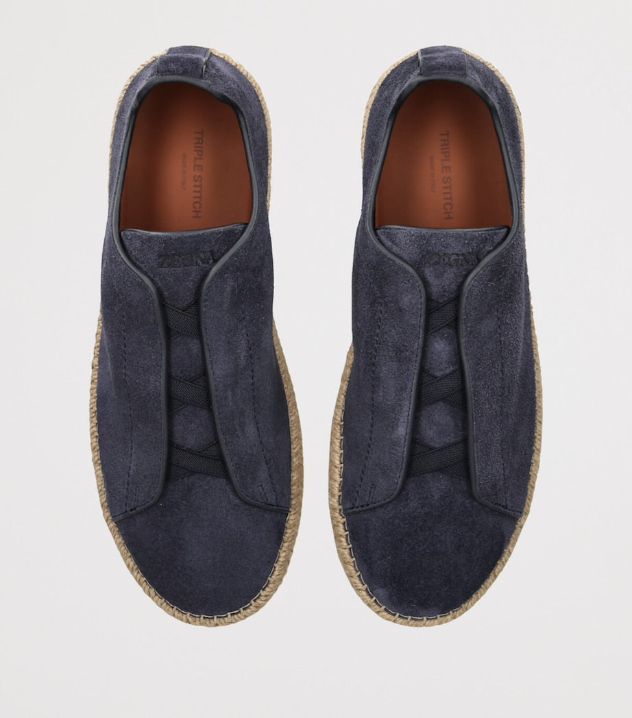 Suede Triple Stitch Espadrilles
