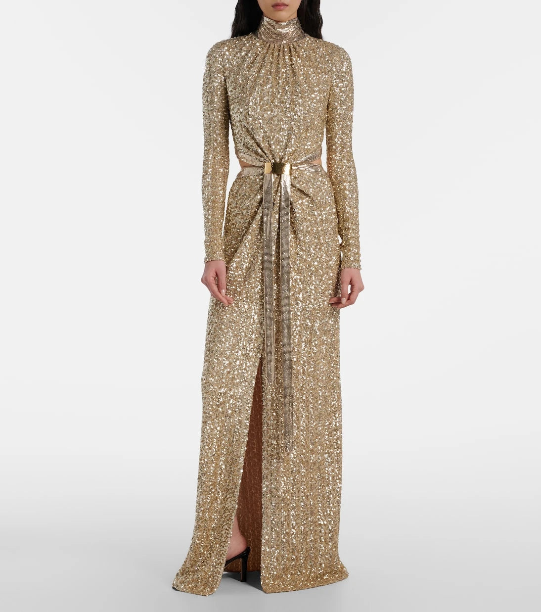 Rabanne - Sequined gathered gown