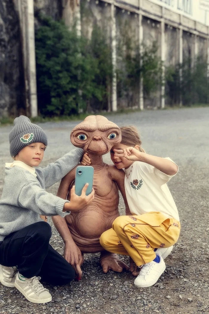 Детска памучна тениска Mini Rodini E.T.