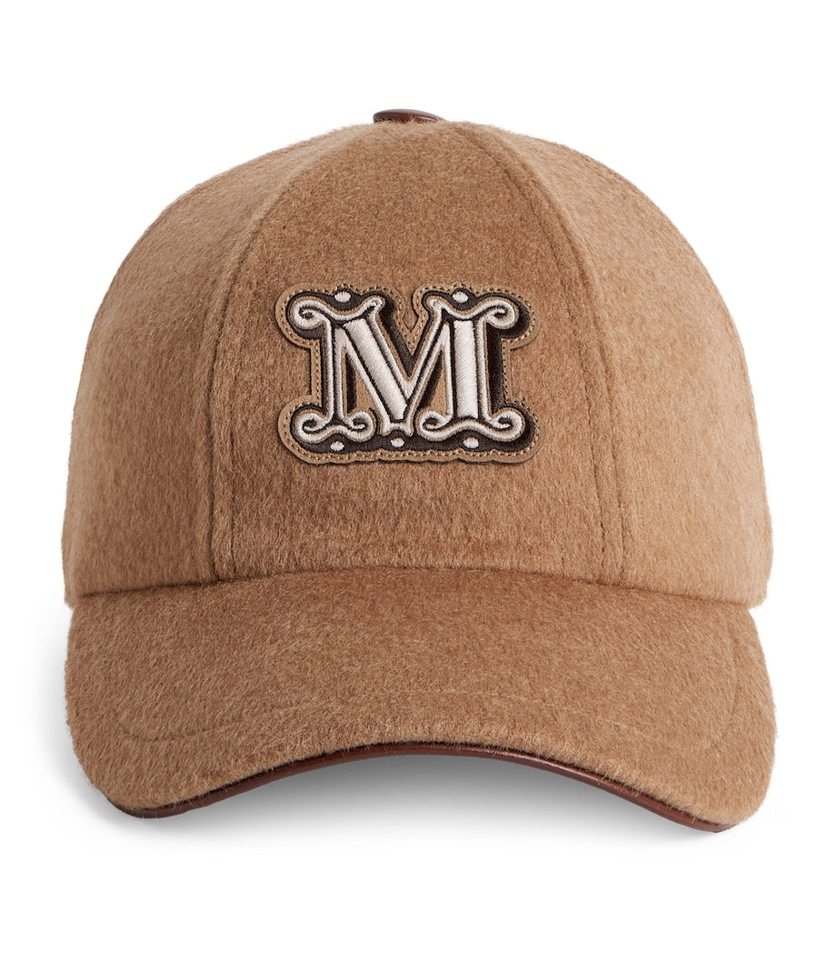 Beige Cashmere Monogram Baseball Cap