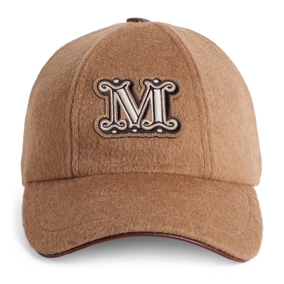 Beige Cashmere Monogram Baseball Cap
