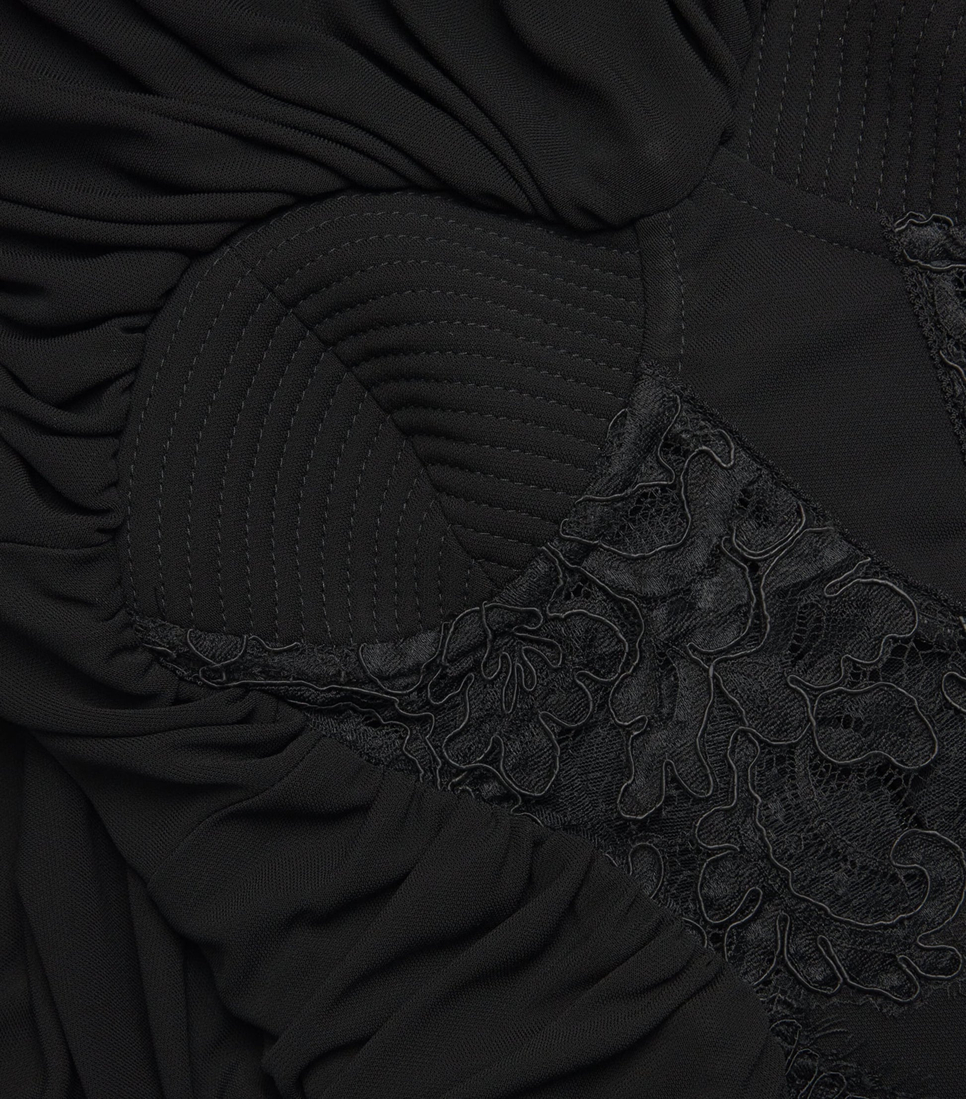 Stella McCartney Black Lace-Detail Mini Dress