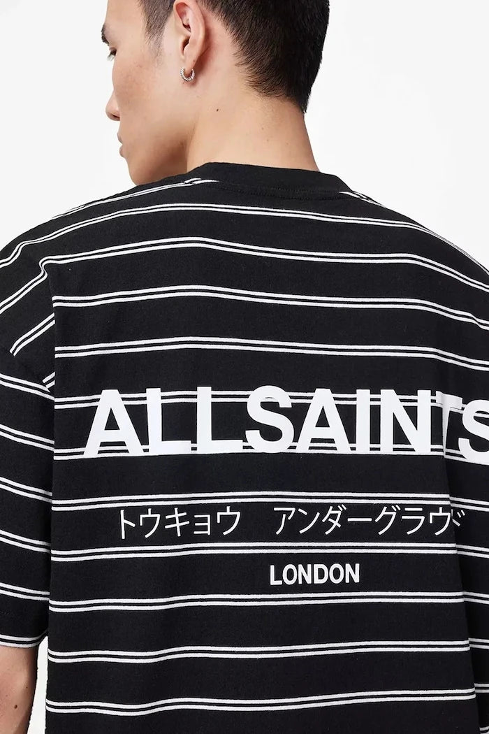 AllSaints тениска мъжка от памук UNDERGRND STRIPE SS