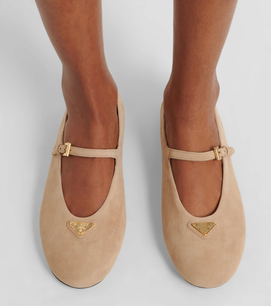 Prada - Suede Mary Jane flats