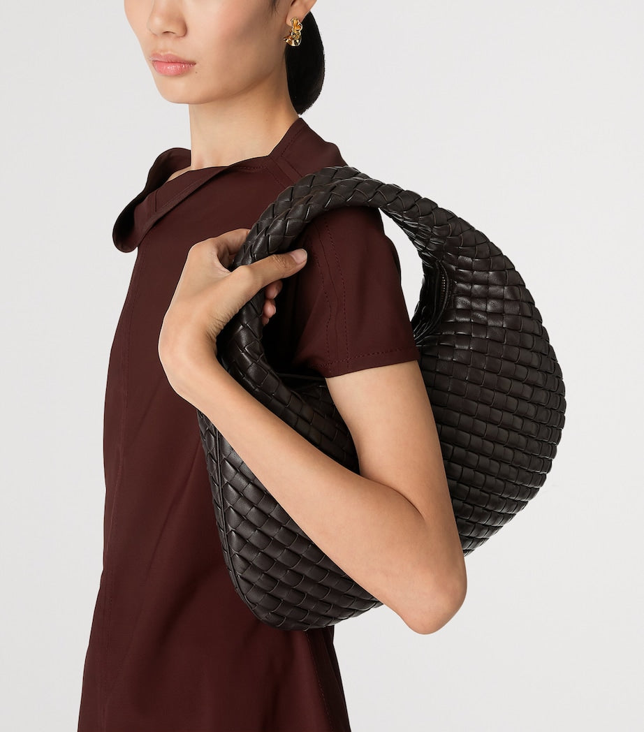 Small Intrecciato Leather Veneta Shoulder Bag