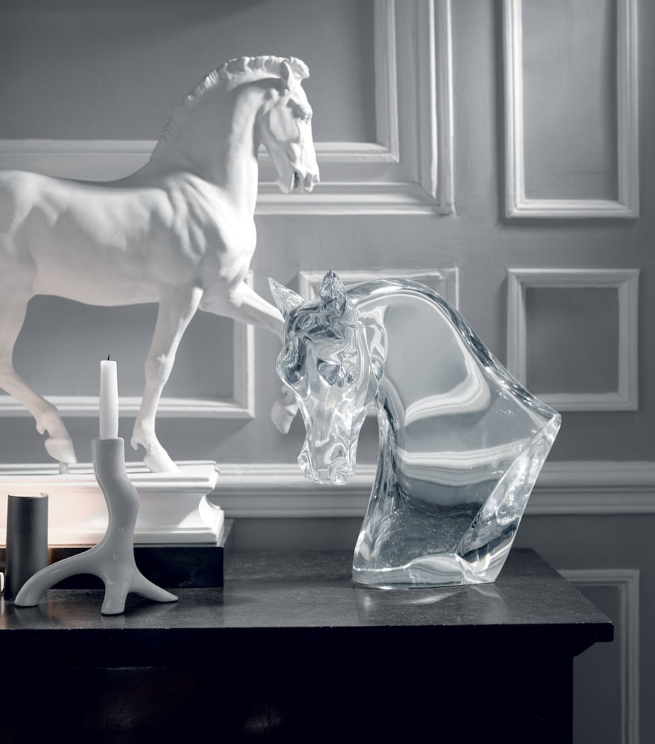 Lalique Crystal Horse Head Sculpture (38cm)