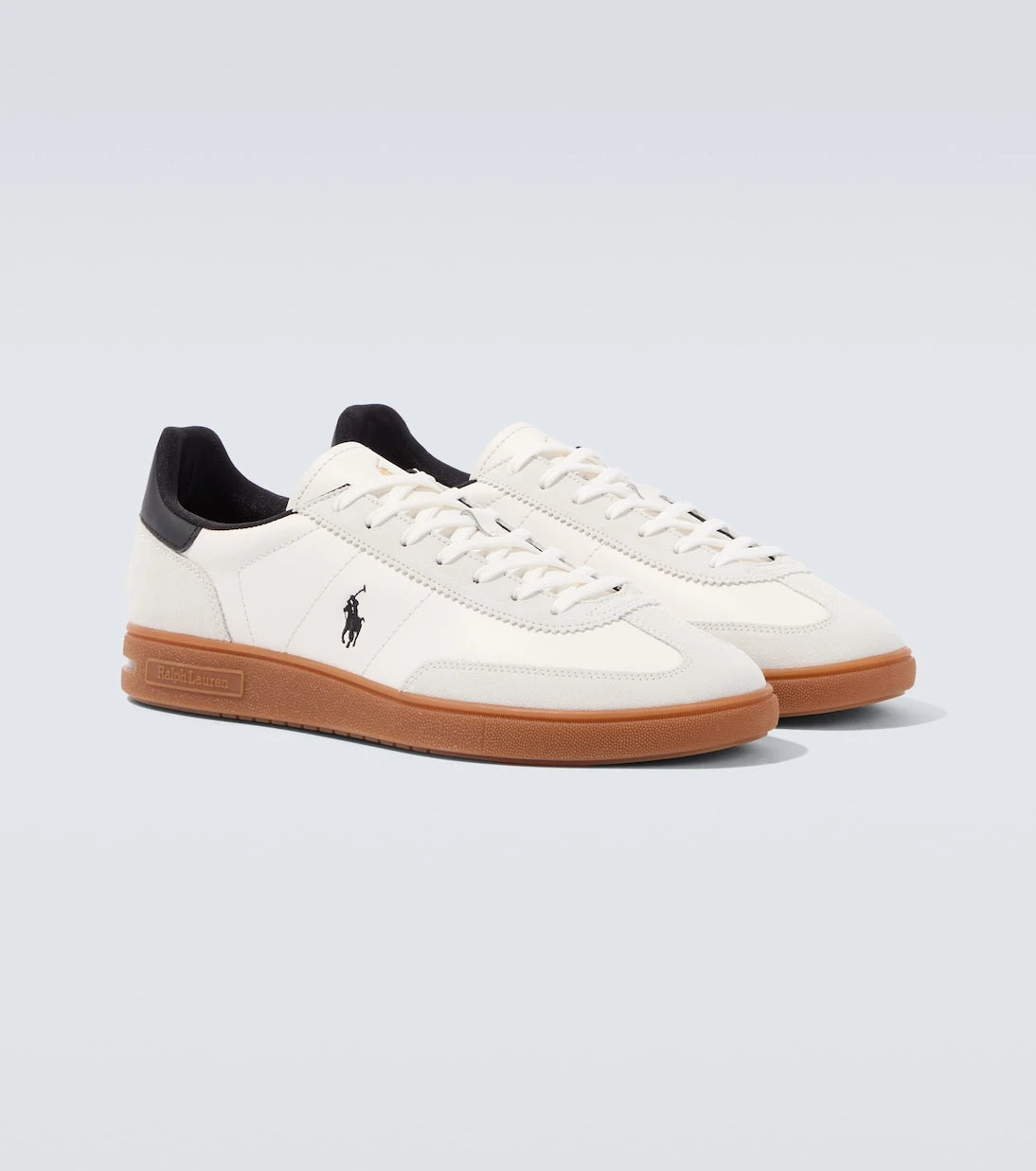 Polo Ralph Lauren - حذاء رياضي جلدي مزين بالجلد السويدي