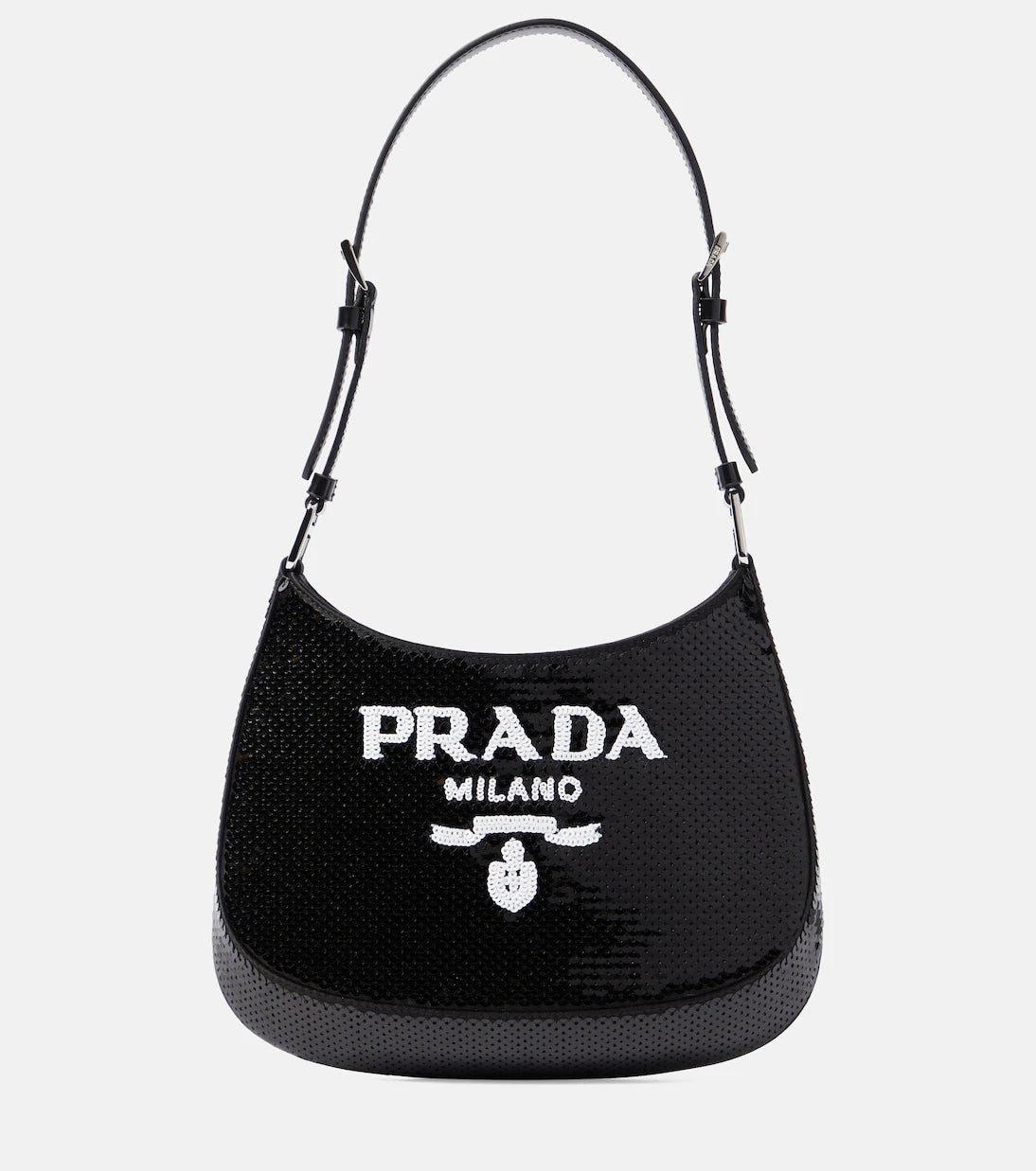 Prada - Cleo Small sequined shoulder bag