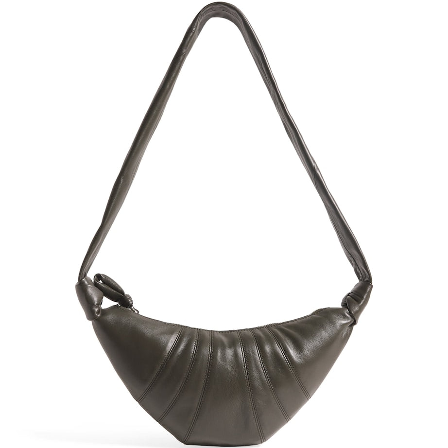 Green Small Nappa Leather Croissant Bag