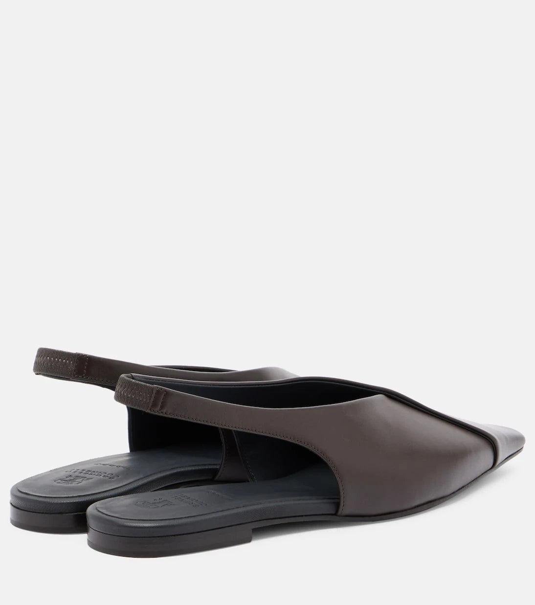 Brunello Cucinelli - Leather slingback flats