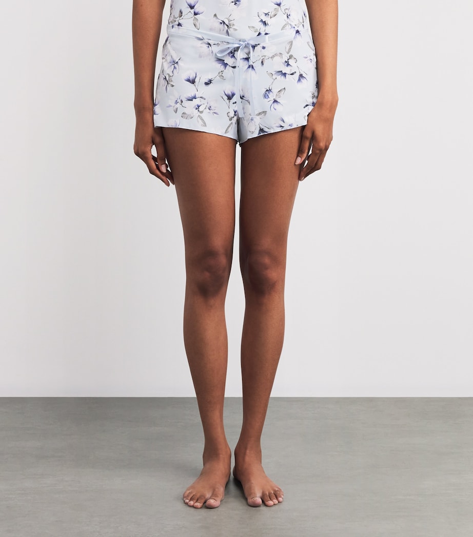 Fantasie Blue Lace-Trim Floral Lucia Pyjama Shorts