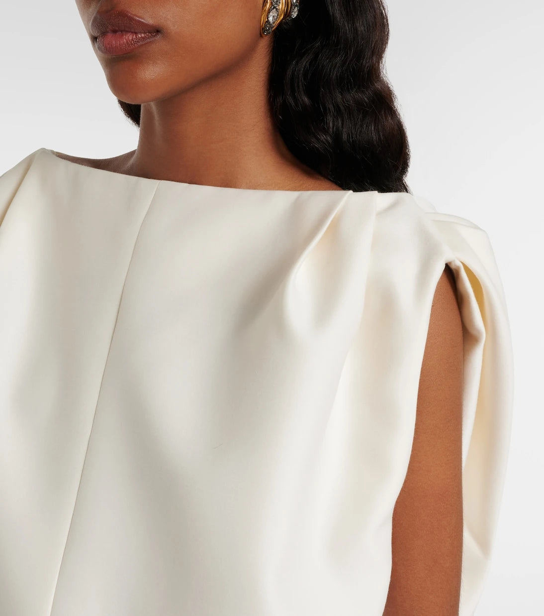 Balenciaga - Draped wool and silk minidress