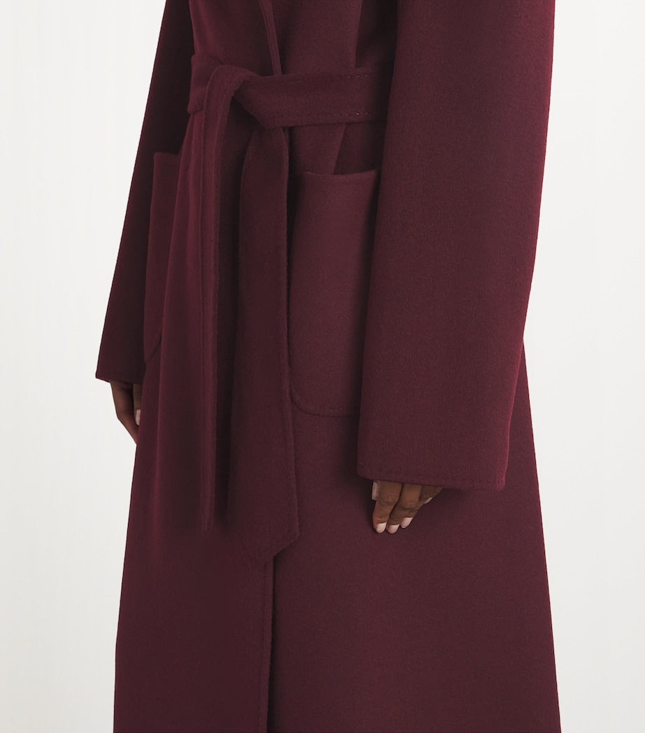 Wolk Morais Burgundy Cashmere On Set Wrap Coat