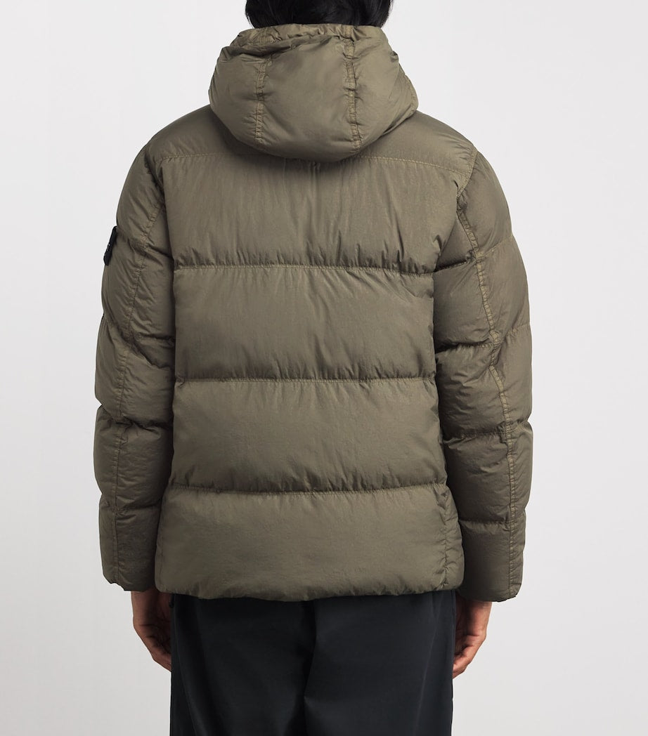 Stone Island Green Wind-Resistant Hooded Parka
