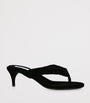 Alaïa Black Velvet Thong Sandals 55