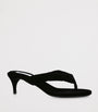 Alaïa Black Velvet Thong Sandals 55
