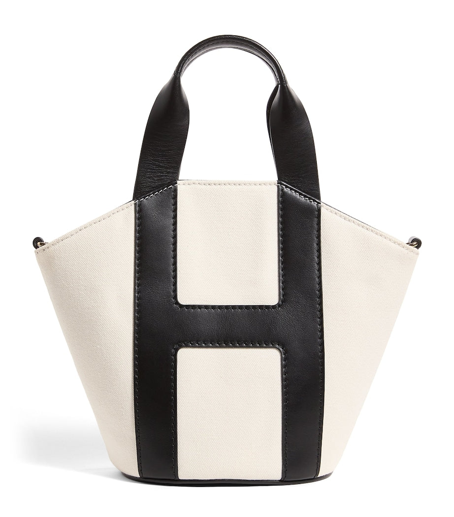 Harrods Grab Canvas Tote Bag BLACK